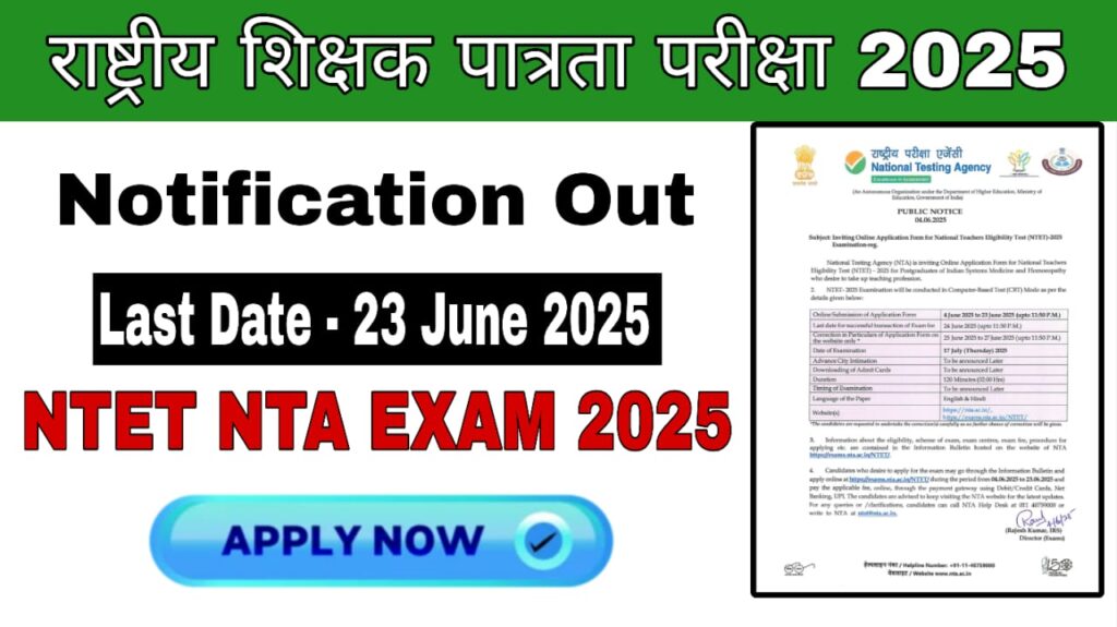 NTA National Teacher Eligibility Test 2025
